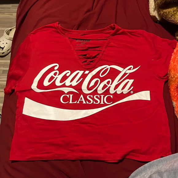 Coca Cola Red Crop Top Small Shirt - Picture 1 of 2
